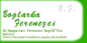 boglarka ferenczei business card